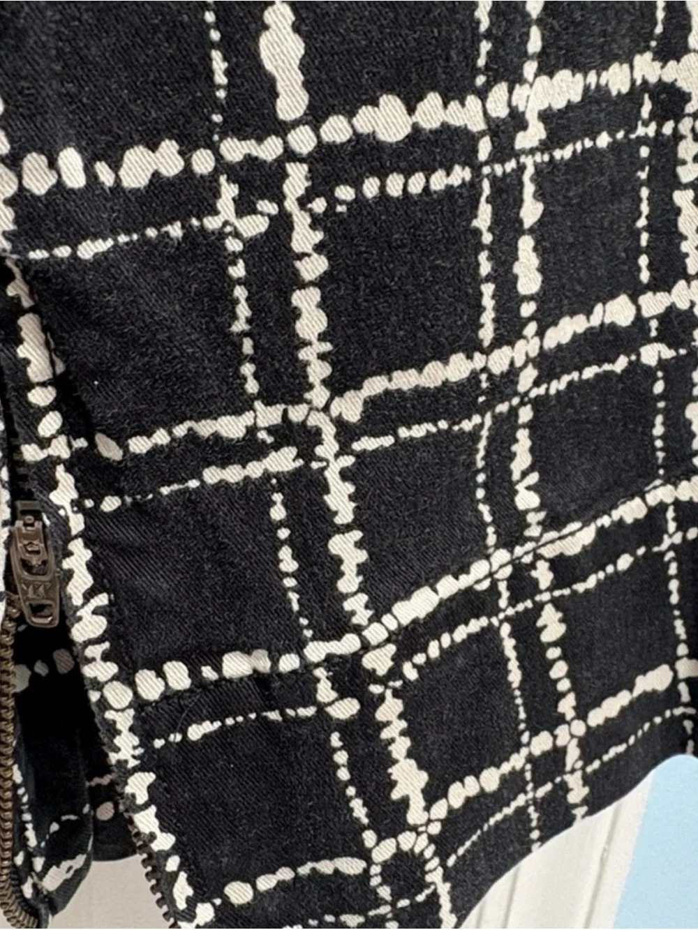Girls Black and White Plaid Ponte Leggings